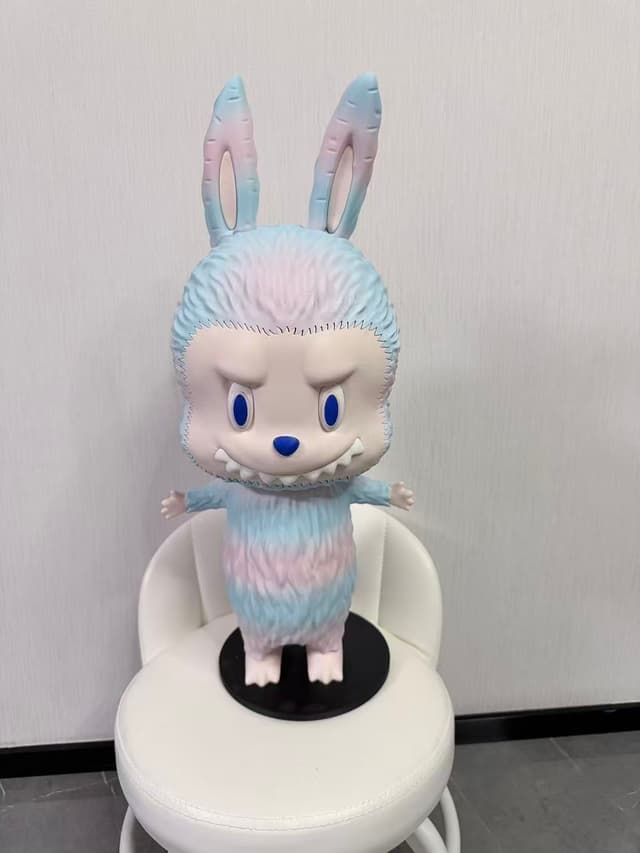 Labubu Fang Edition 3D printed collectible figure — blue-pink gradient with signature fangs