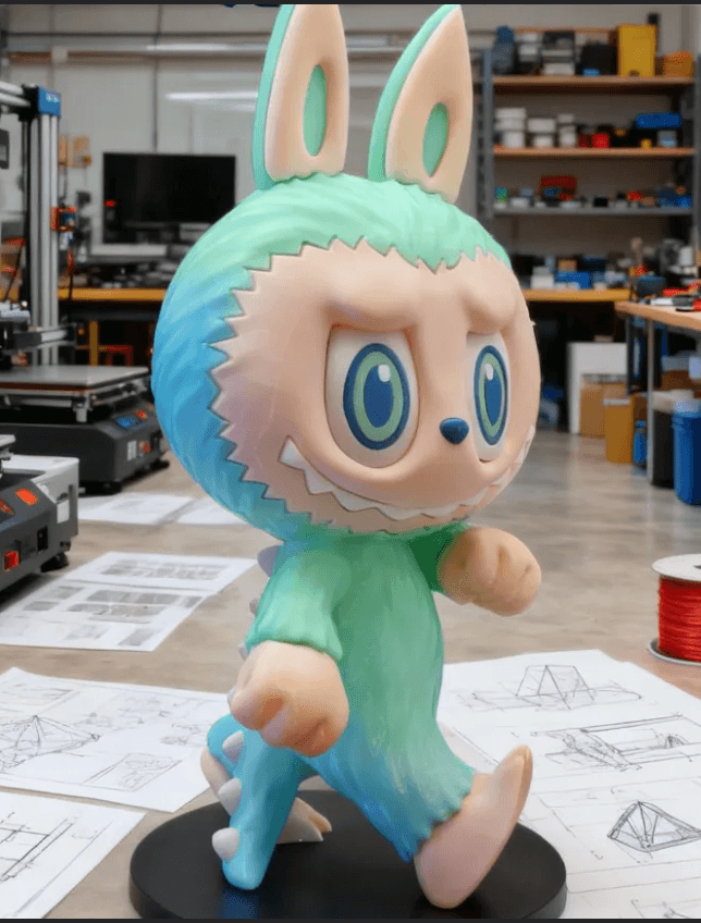 Labubu Mint Edition 3D printed collectible figure — mint-green onesie